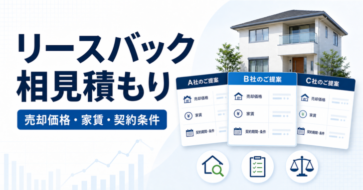 リースバックの相見積もり|売却価格・家賃・契約条件の比較表
